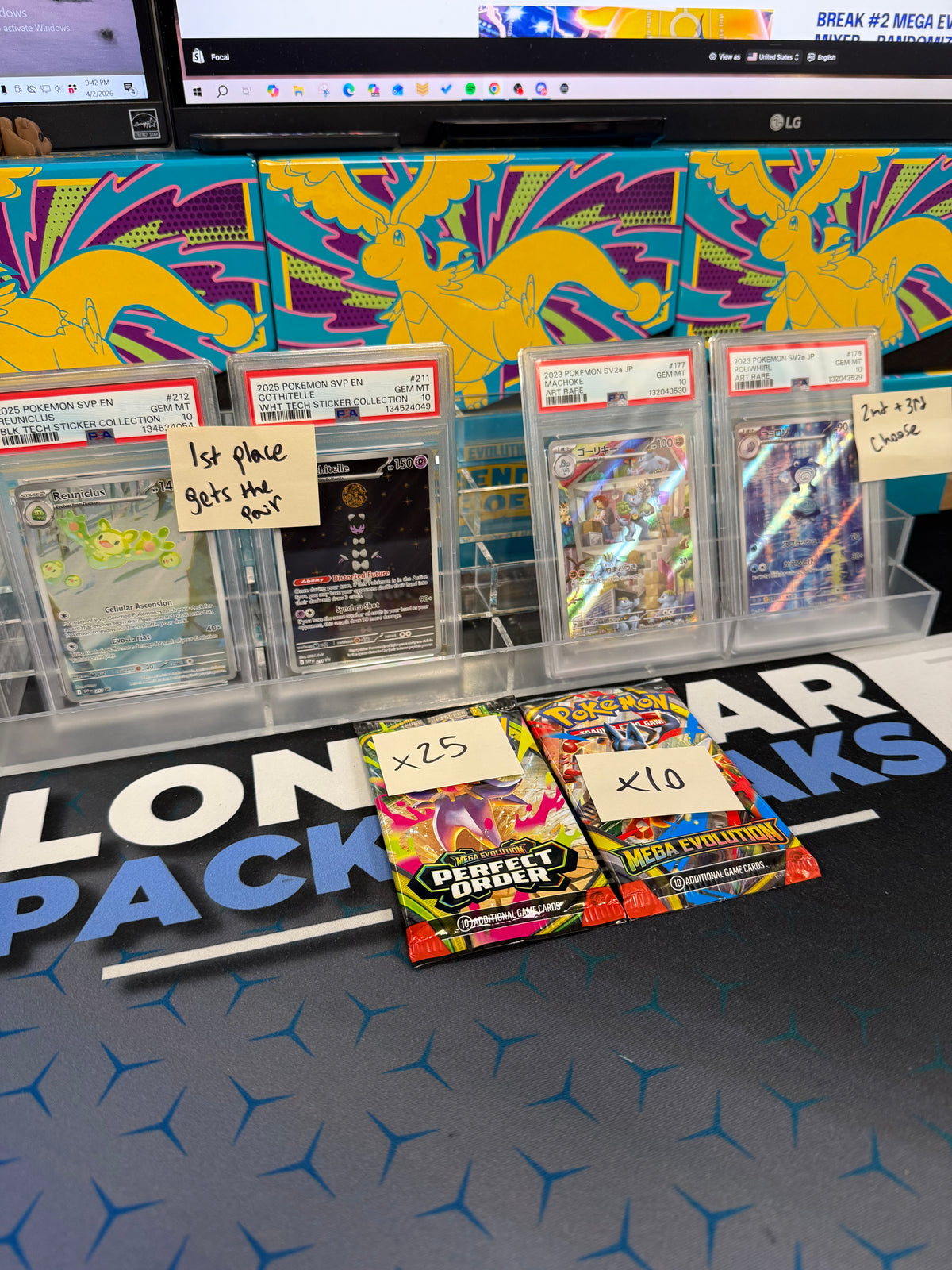 Break #2 Mega Evolution Mixer + Randomized Graded Cards 10 type Thurs Apr 2nd 7PM CST